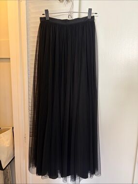 Needle & Thread Black Tulle Maxi Skirt